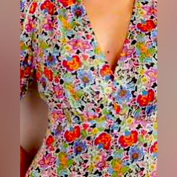 NWT Boden Floral silky V-Neck MIDI Tea Dresses (size 6, size 4) Carnation Garden - Picture 4 of 14